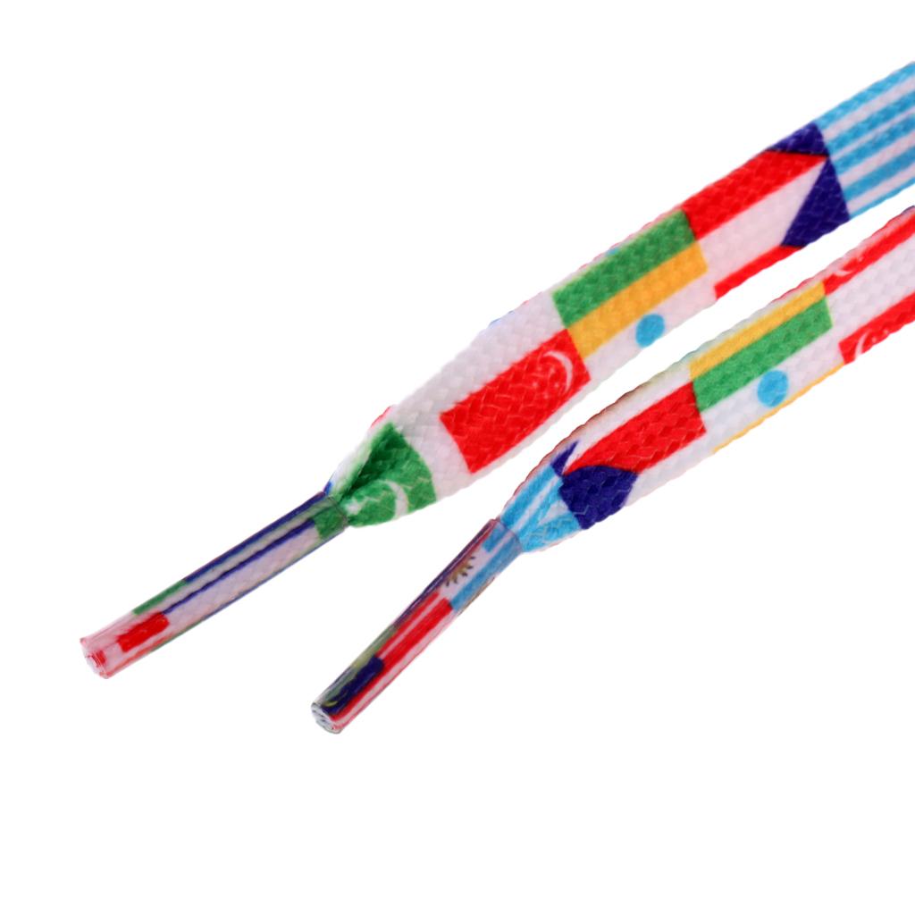 1 Pair Knitted Shoelace for Roller Skates Boots Hockey Skates Flag Pattern