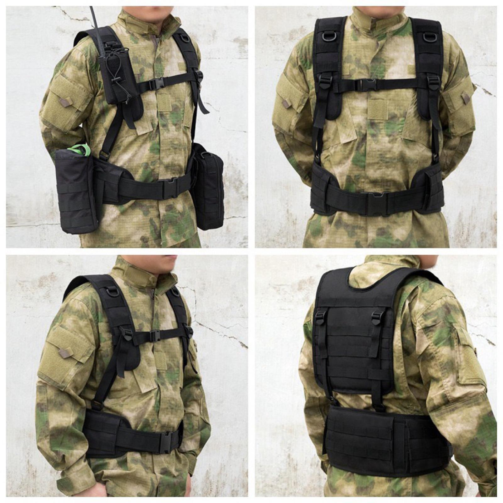 Breathable Tactical Vest Combat Modular Game Chest Rig Clothing Black