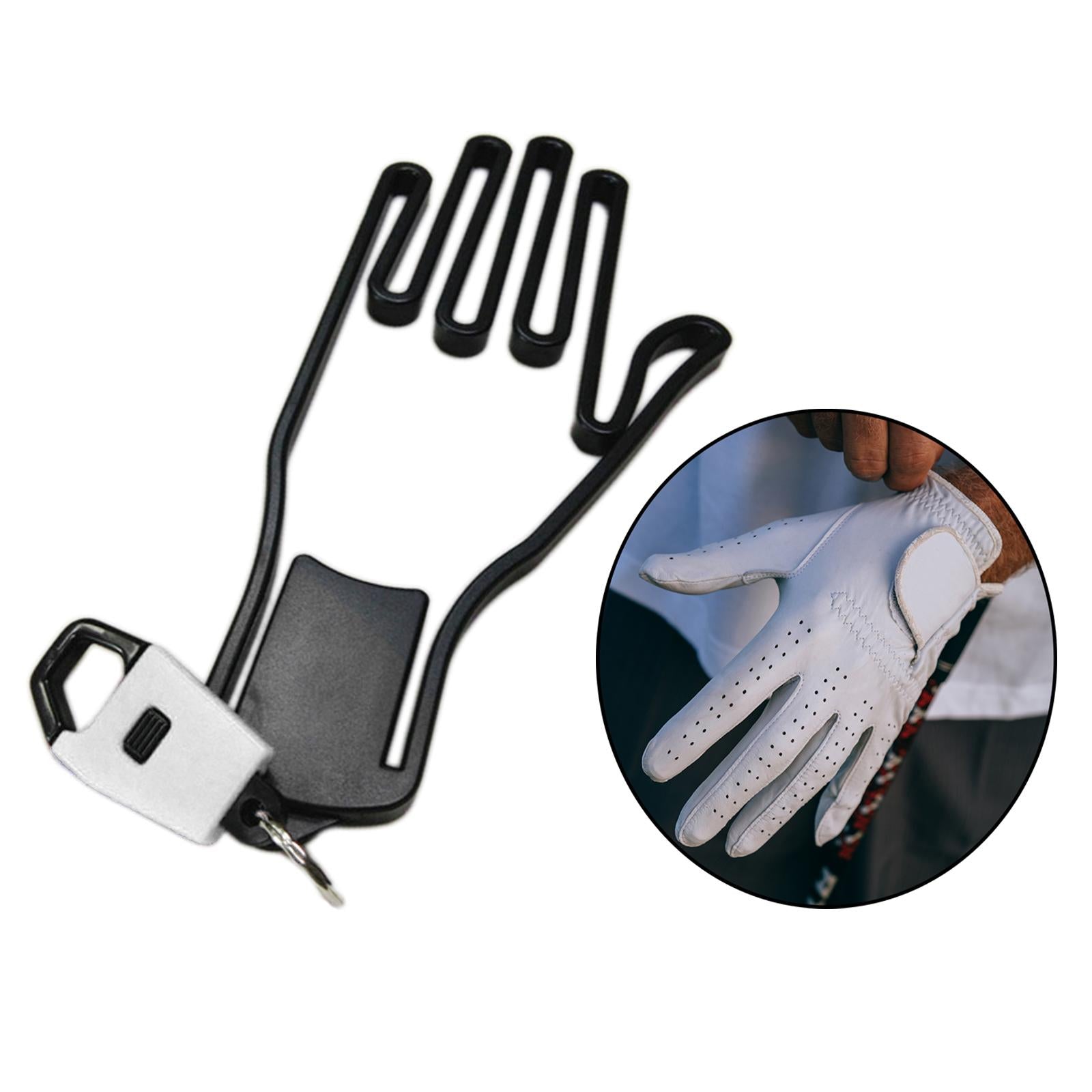 1 PC Golf Glove Holder Rack Outdoor Sport with Key Chain Plastic Durable White