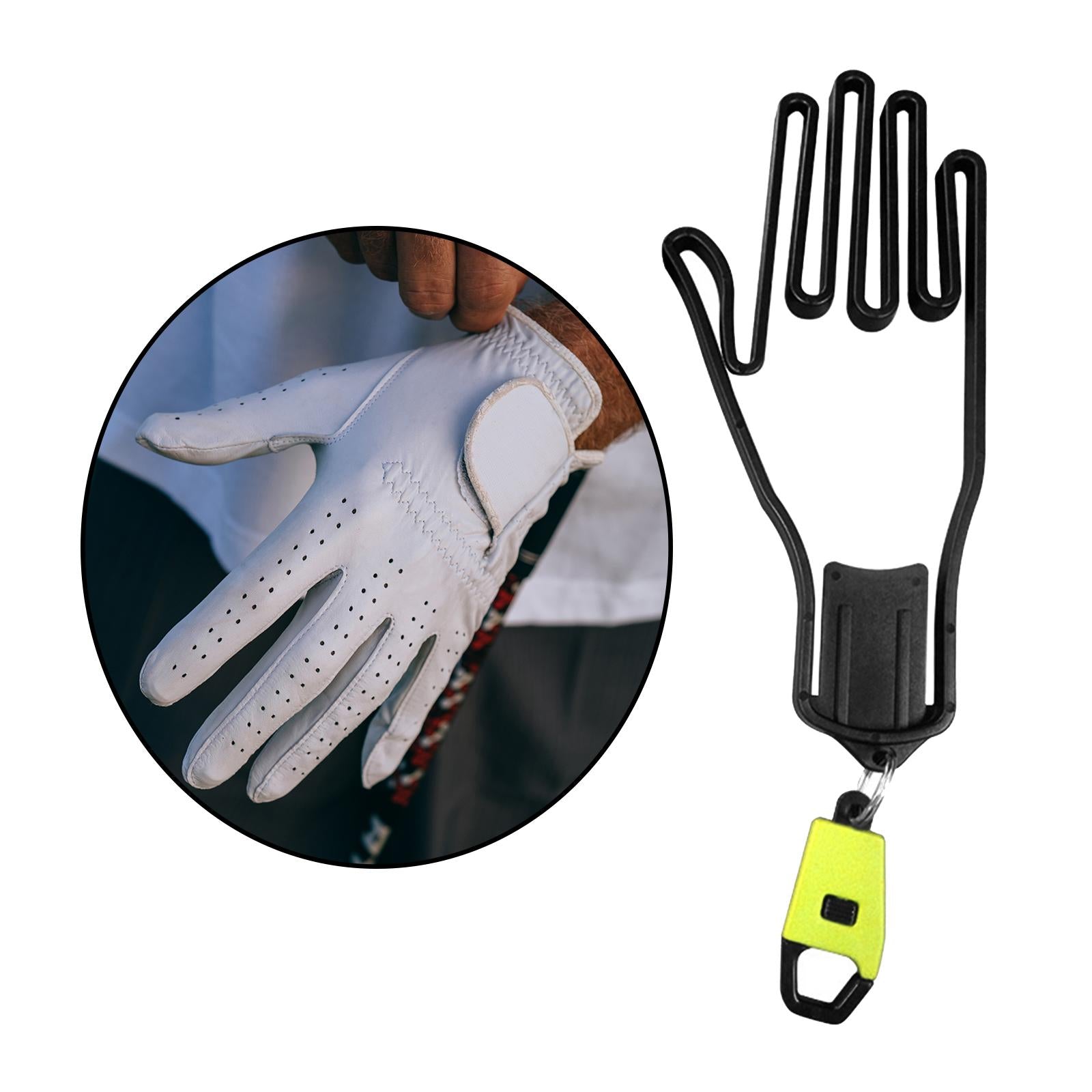 1 PC Golf Glove Holder Rack Outdoor Sport with Key Chain Plastic Durable Yellow