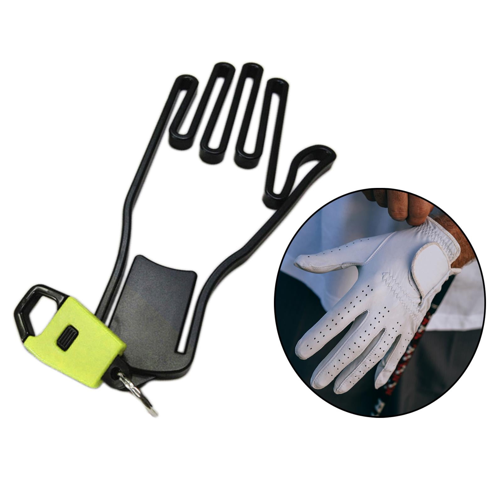 1 PC Golf Glove Holder Rack Outdoor Sport with Key Chain Plastic Durable Yellow