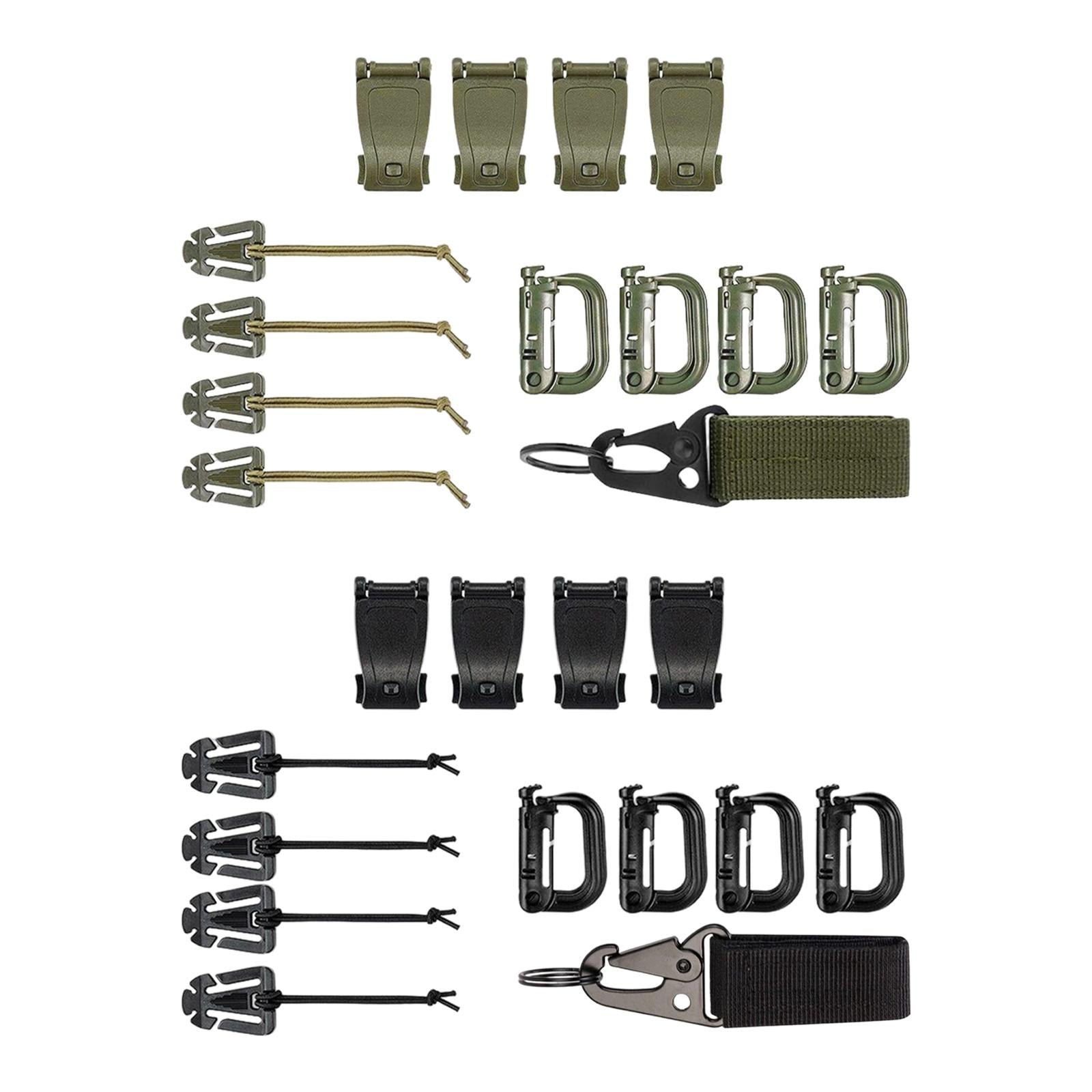 13x Tactical Gear Clip Bottel Carriers Tube Clip for Outdoor Activity Hiking Green