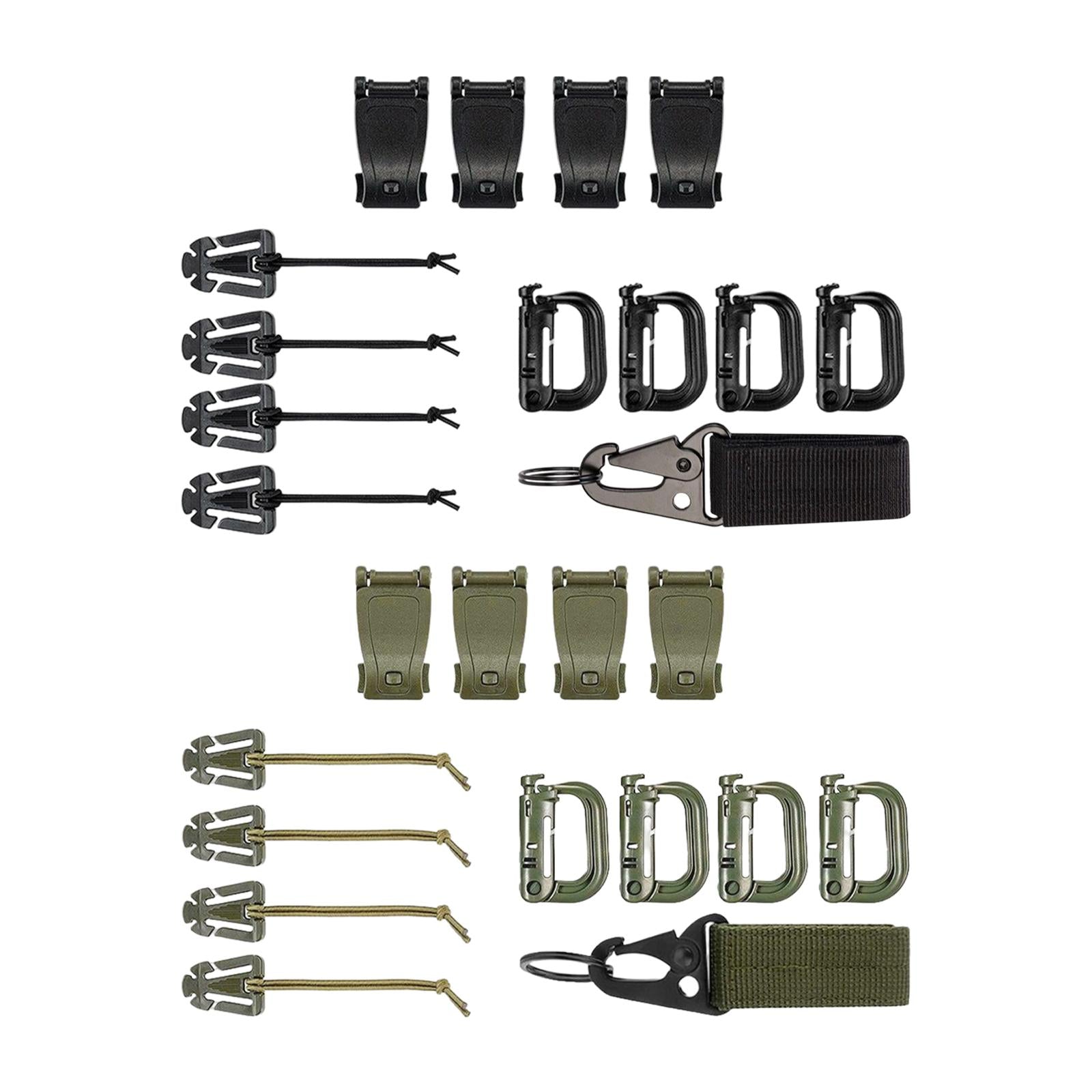 13x Tactical Gear Clip Bottel Carriers Tube Clip for Outdoor Activity Hiking Green