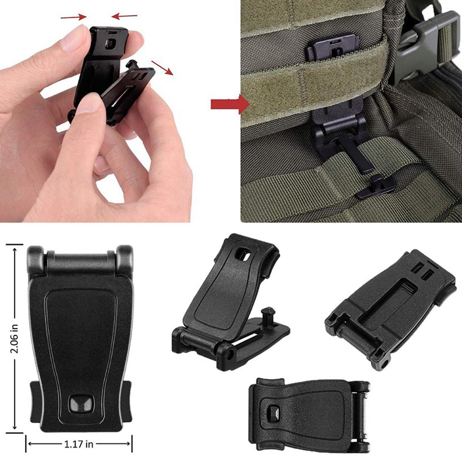 13x Tactical Gear Clip Bottel Carriers Tube Clip for Outdoor Activity Hiking Black