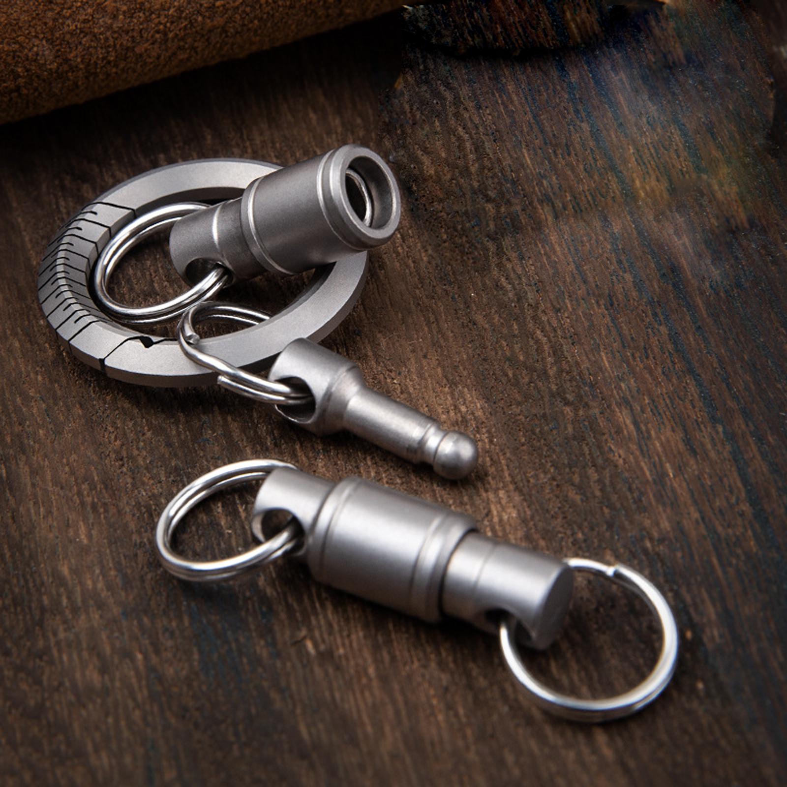 1x Keychain Keyring Silver Removable Titanium Alloy for Men Women Waist Belt