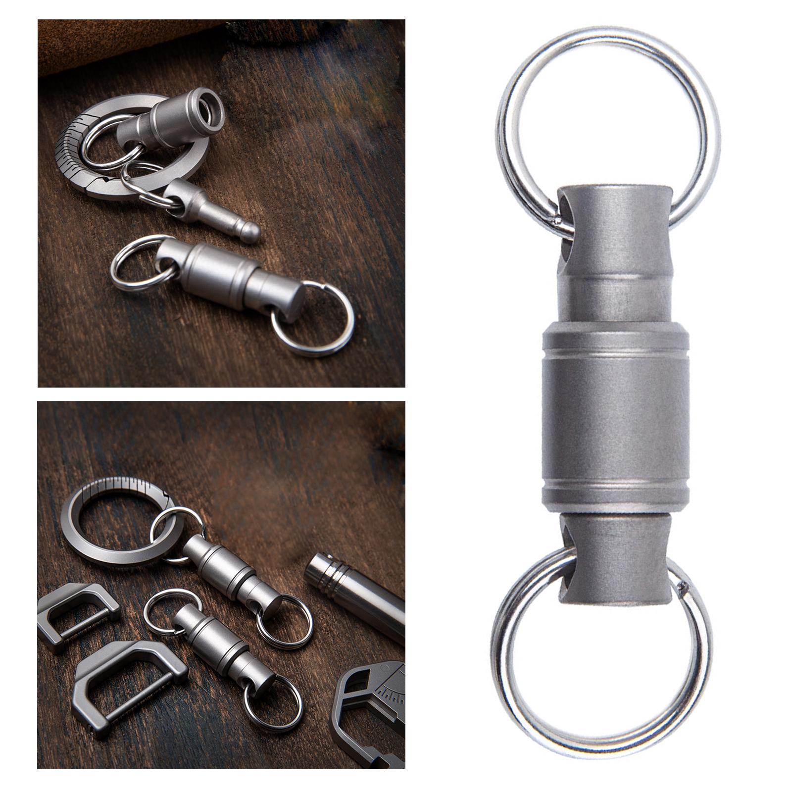 1x Keychain Keyring Silver Removable Titanium Alloy for Men Women Waist Belt
