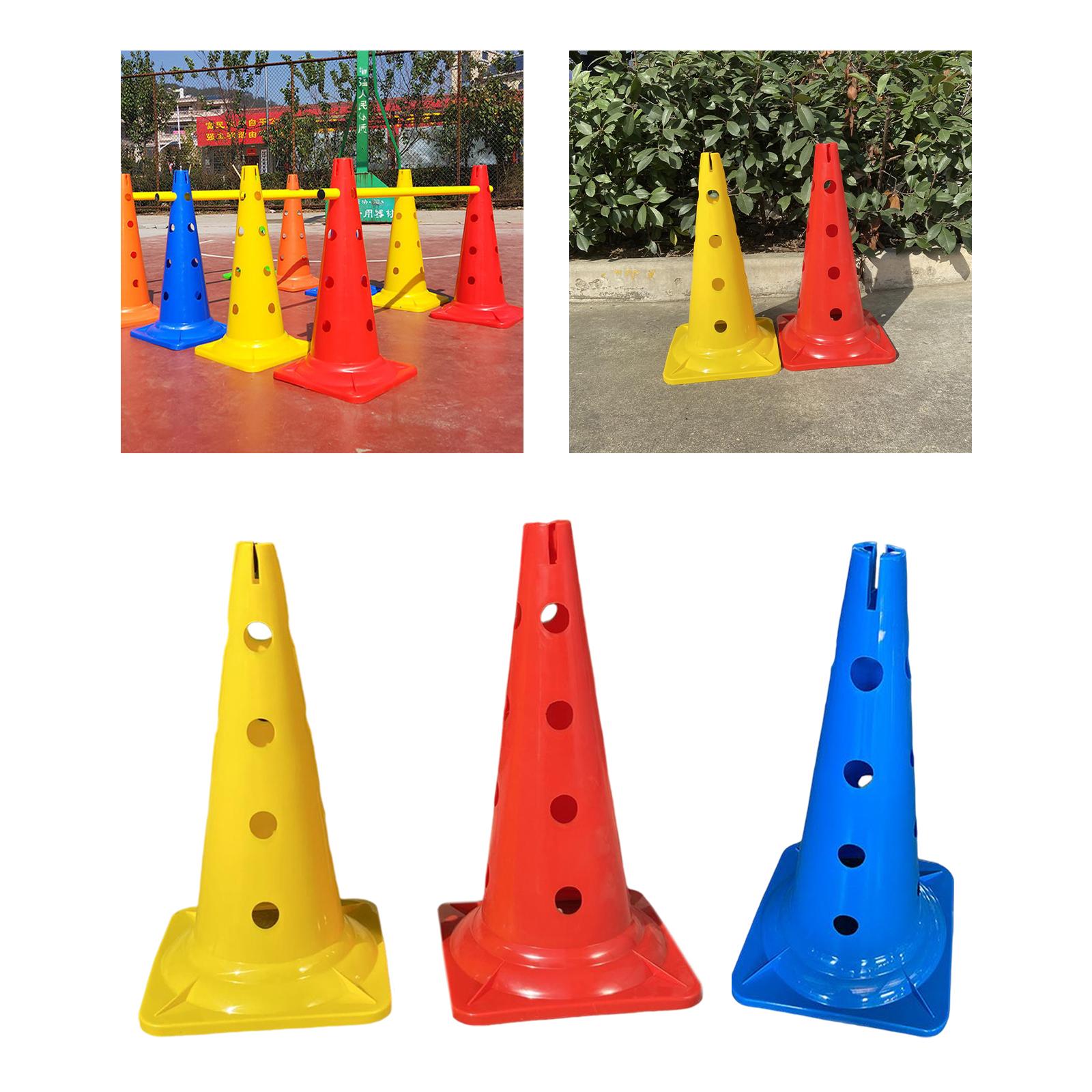 20 inch Thickened Sport Training Cone with Hole for Soccer Basketball Yellow