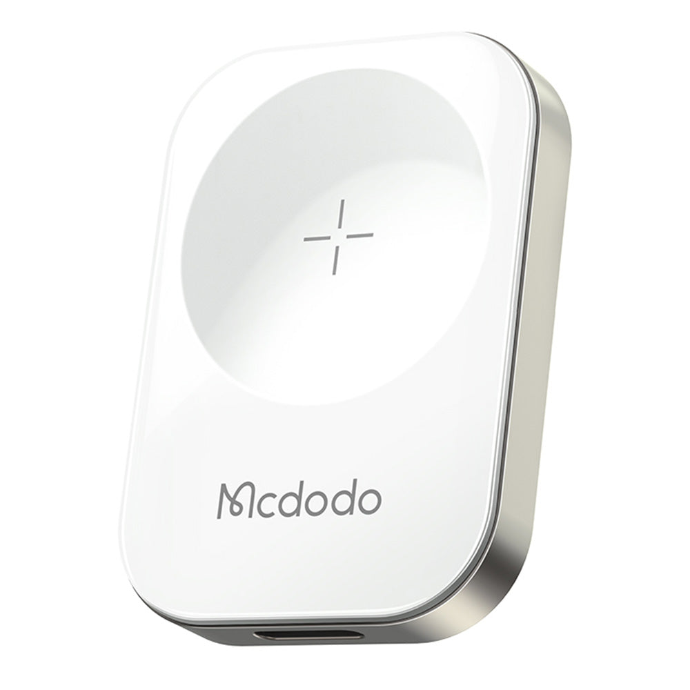 MCDODO CH-2060 for Apple Watch Series 7 / SE / 6 / 5 / 4 / 3 / 2 / 1 Portable Magnetic Wireless Charger, White - UNIQBUY