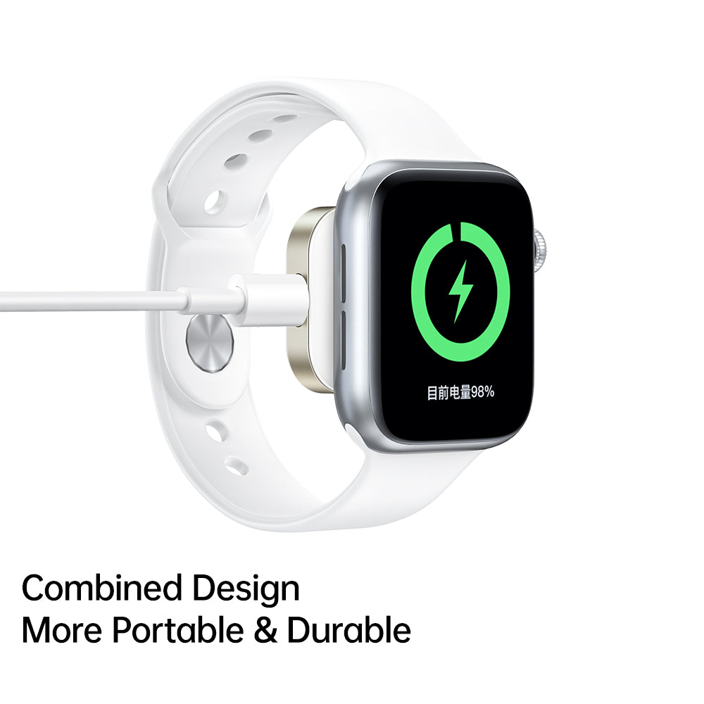 MCDODO CH-2060 for Apple Watch Series 7 / SE / 6 / 5 / 4 / 3 / 2 / 1 Portable Magnetic Wireless Charger, White - UNIQBUY