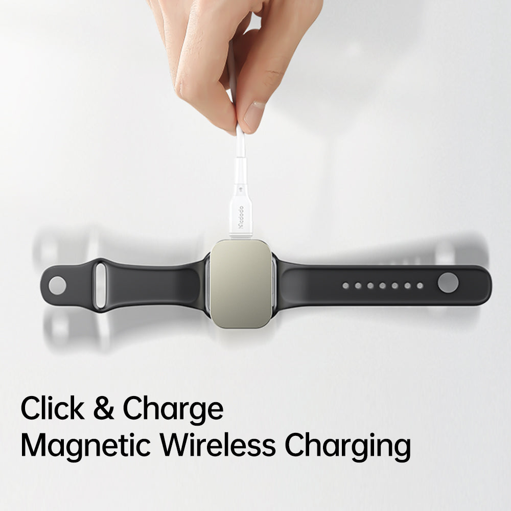 MCDODO CH-2060 for Apple Watch Series 7 / SE / 6 / 5 / 4 / 3 / 2 / 1 Portable Magnetic Wireless Charger, White - UNIQBUY