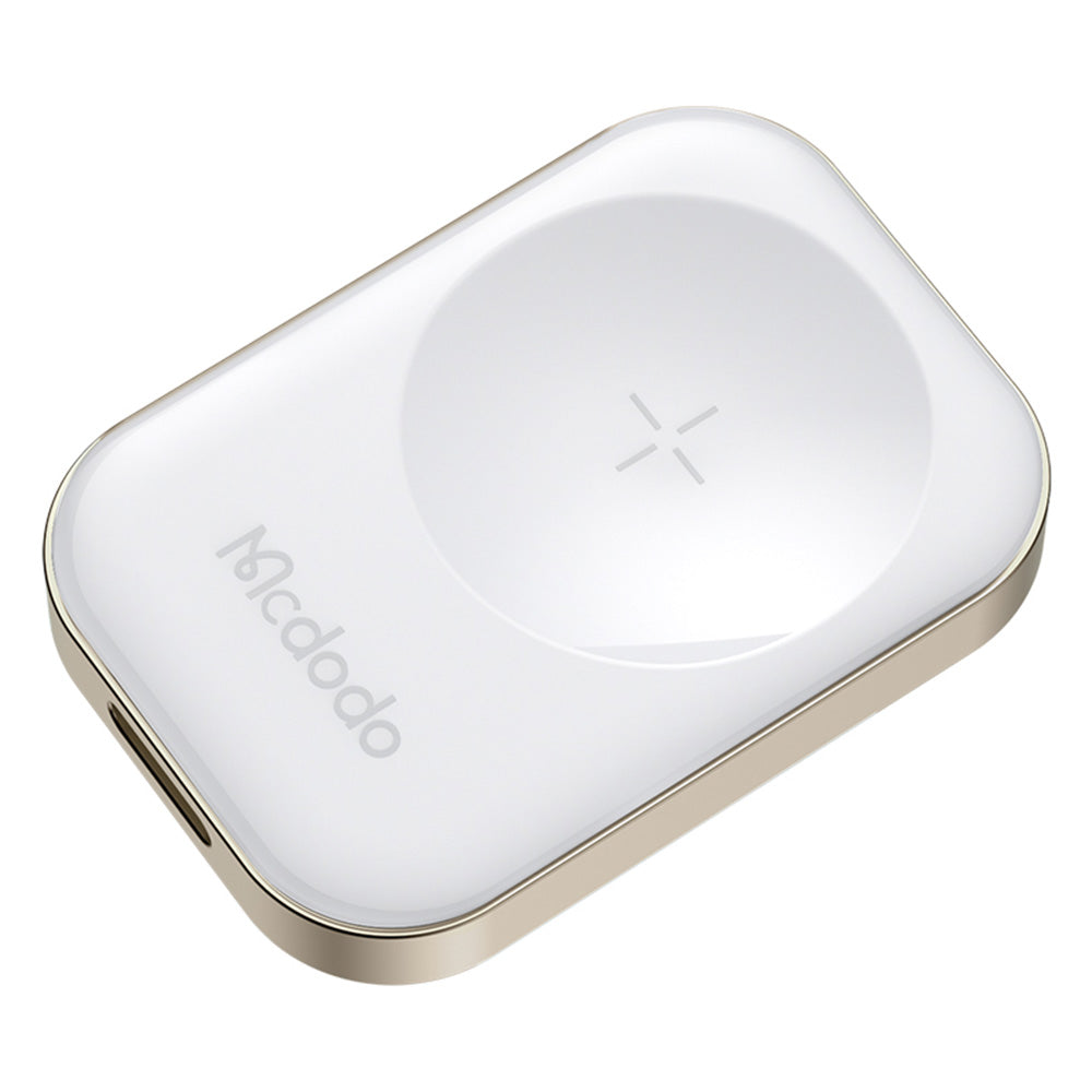 MCDODO CH-2060 for Apple Watch Series 7 / SE / 6 / 5 / 4 / 3 / 2 / 1 Portable Magnetic Wireless Charger, White - UNIQBUY
