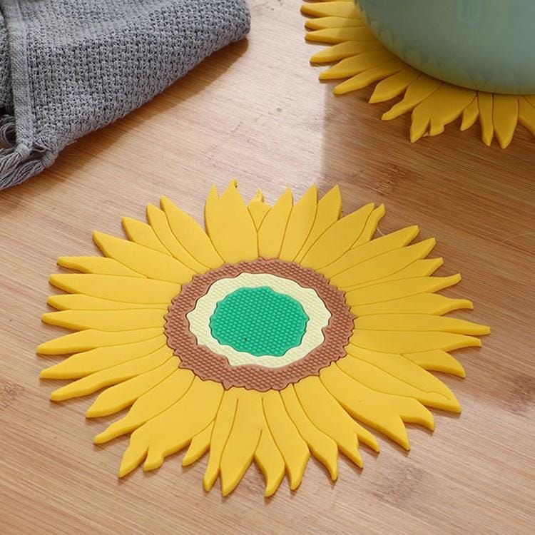 Creative Sunflower Shape Silicone Dining Table Tea Cup Pad Heat-Resistant Anti-scald Vegetable Mat Insulation Mat