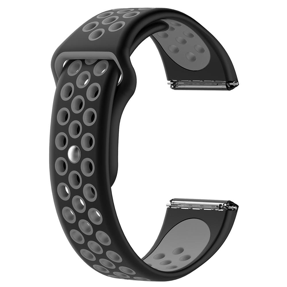 For Fitbit Versa Two-tone Silicone Replacement Wrist Strap Watchband (Black + Grey)