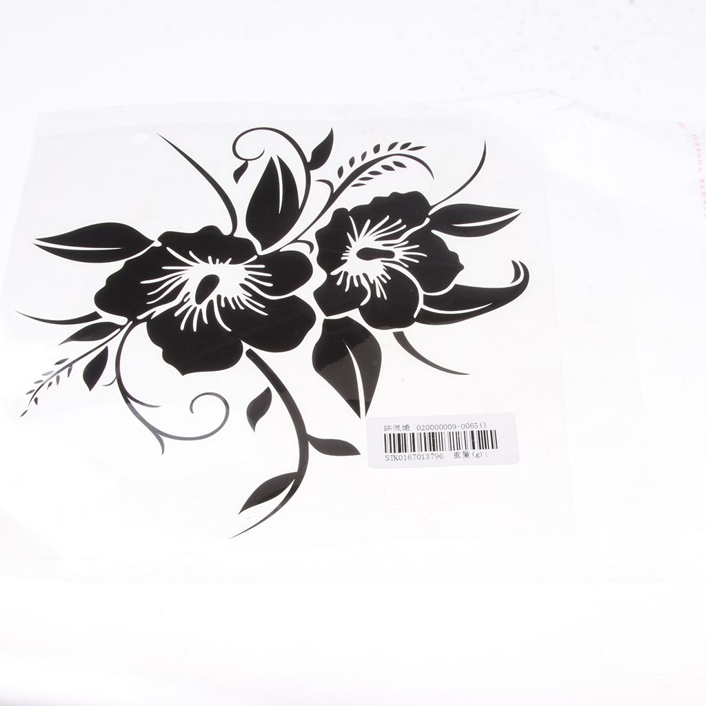 18.8x18cm Flower Bumper Decorative Decal Fashion Motorbike Car Sticker Black