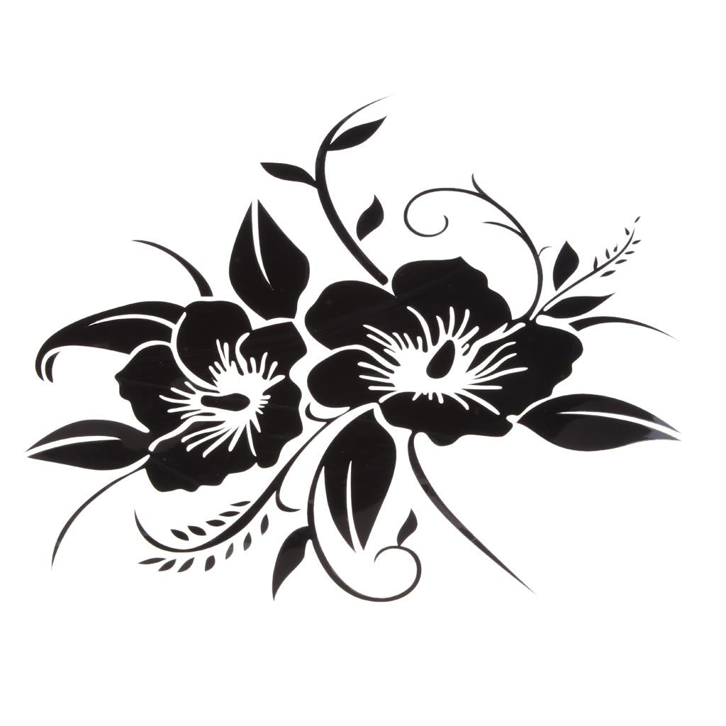 18.8x18cm Flower Bumper Decorative Decal Fashion Motorbike Car Sticker Black