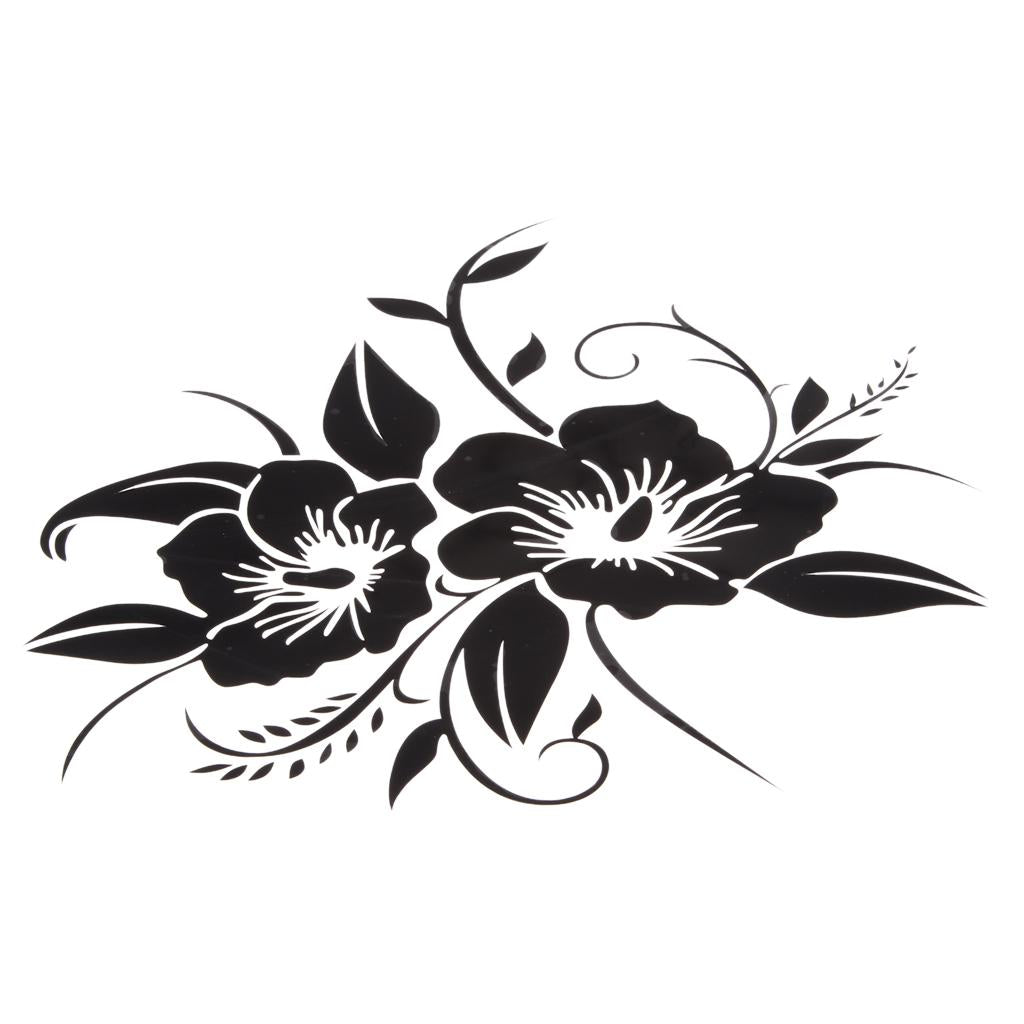 18.8x18cm Flower Bumper Decorative Decal Fashion Motorbike Car Sticker Black