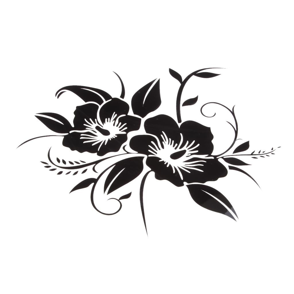 18.8x18cm Flower Bumper Decorative Decal Fashion Motorbike Car Sticker Black