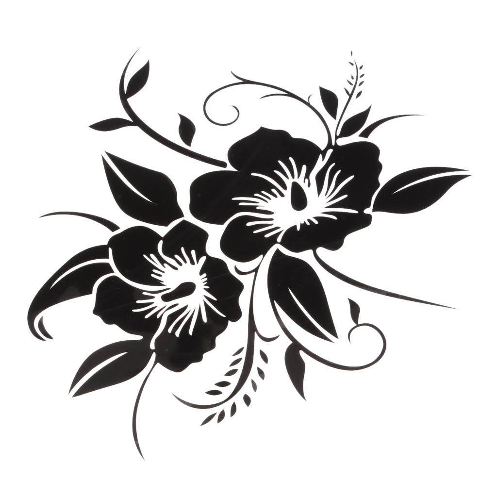 18.8x18cm Flower Bumper Decorative Decal Fashion Motorbike Car Sticker Black