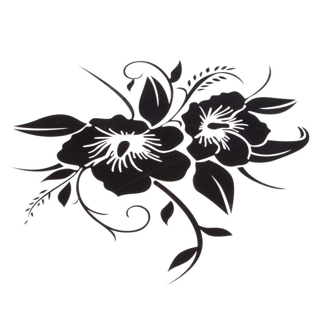 18.8x18cm Flower Bumper Decorative Decal Fashion Motorbike Car Sticker Black