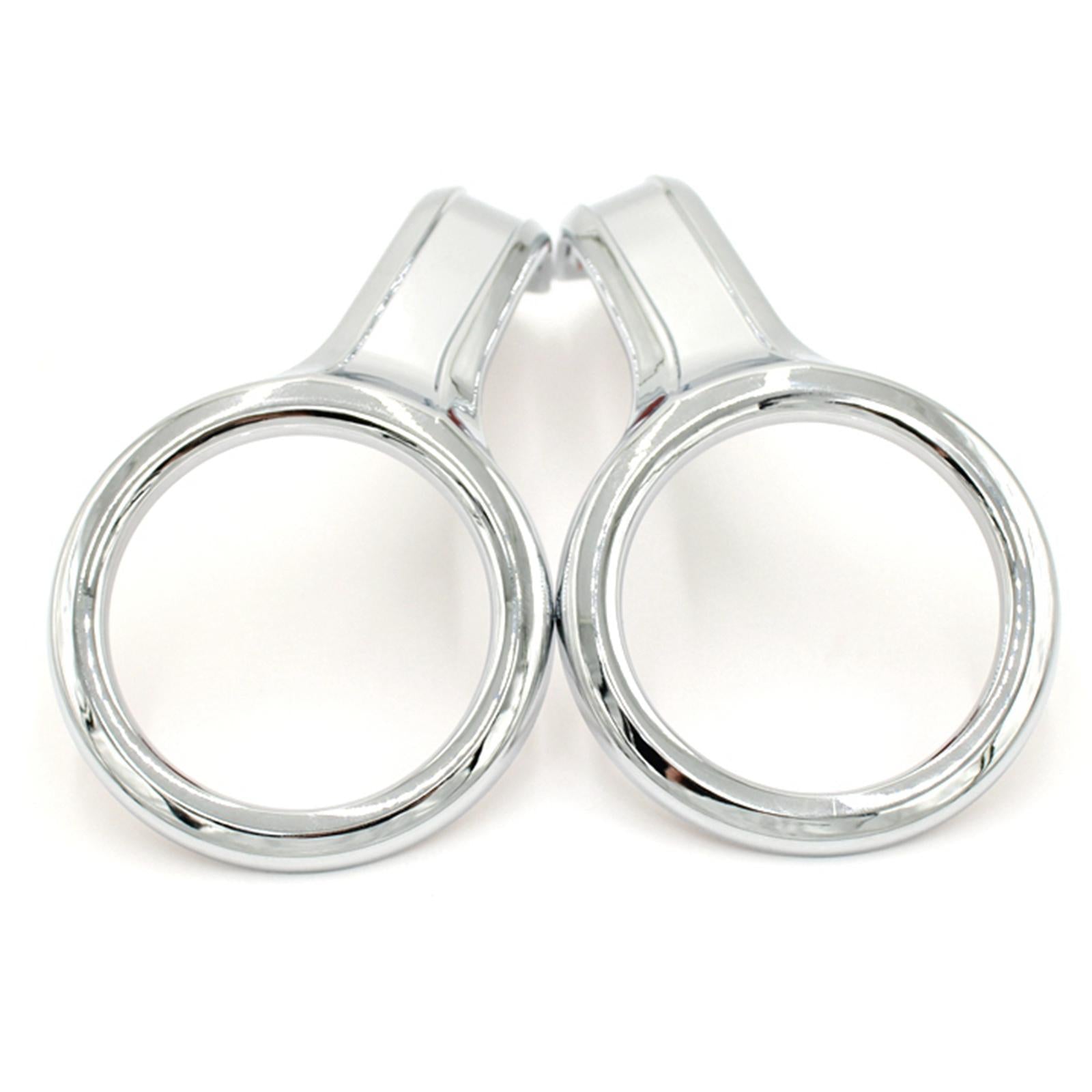 Motorcycle Fog Light Trim Rings Lamp Bezel Chrome Accessories