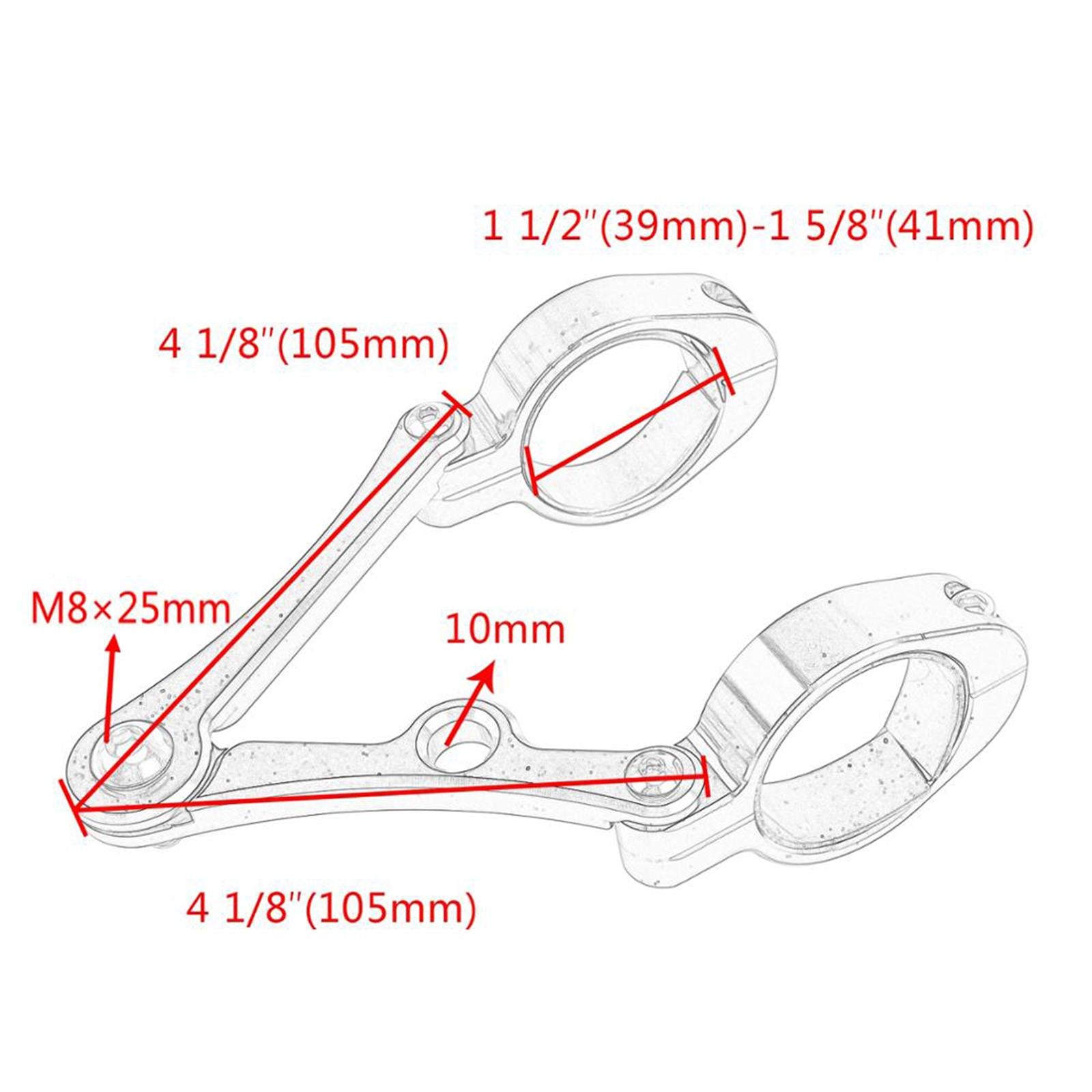 2x Motorcycle Headlight Bracket Mount Clamp 39-41mm Universal Black White