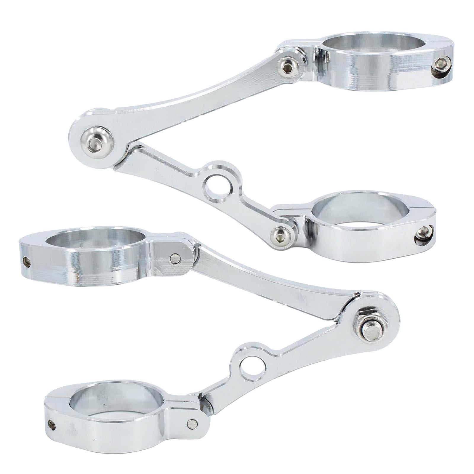 2x Motorcycle Headlight Bracket Mount Clamp 39-41mm Universal Silver