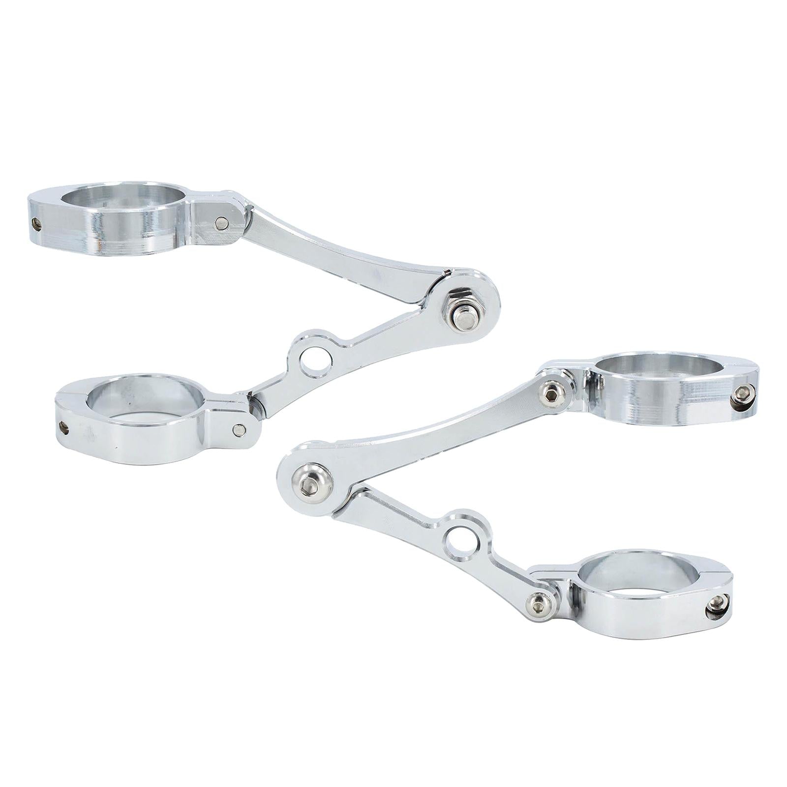 2x Motorcycle Headlight Bracket Mount Clamp 39-41mm Universal Silver