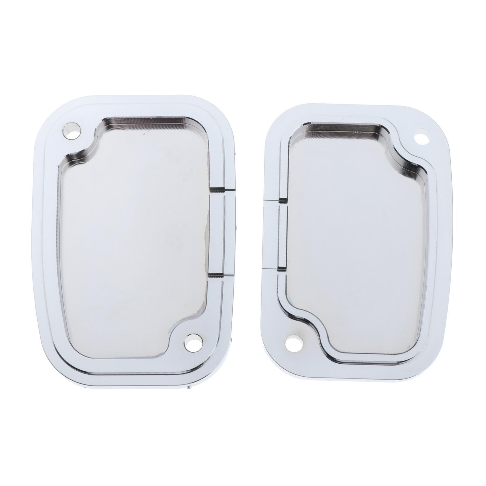 2pcs Front Brake Master Cylinder Covers for Harley Gliding Silver