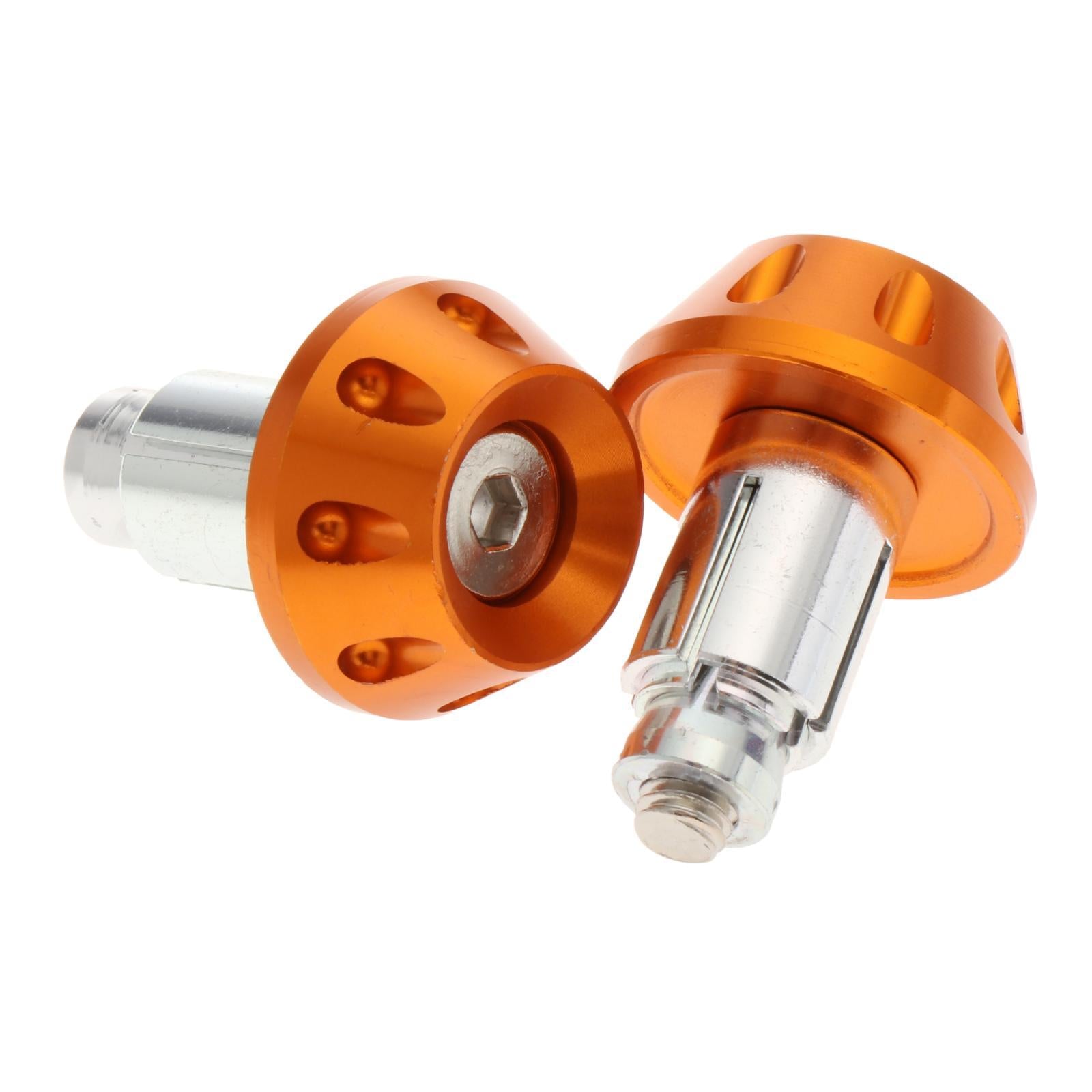 1 Pair Motorcycle Handlebar Grips Bar End Plug Universal Orange
