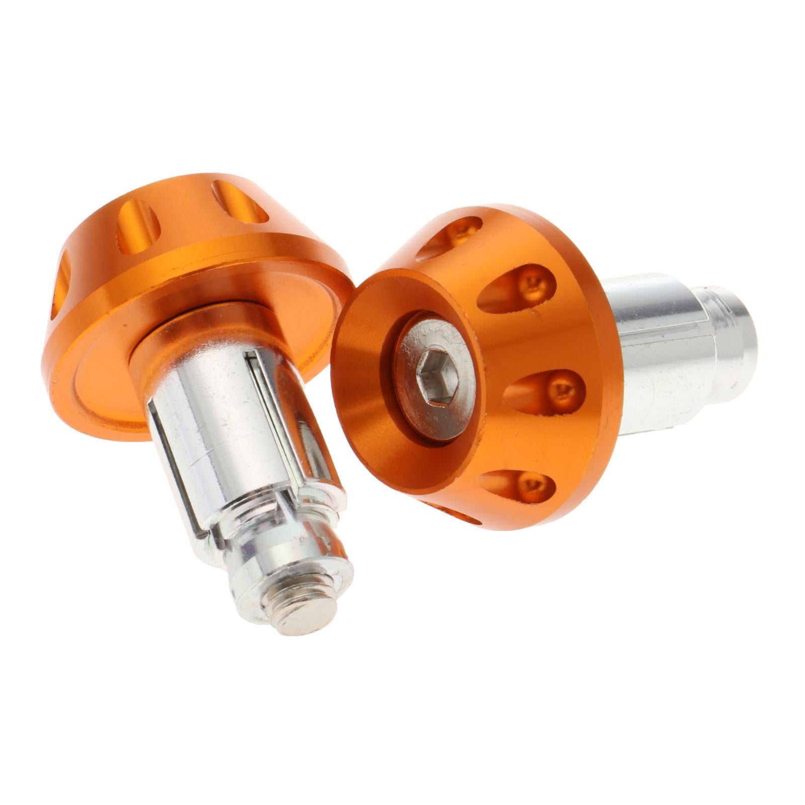 1 Pair Motorcycle Handlebar Grips Bar End Plug Universal Orange