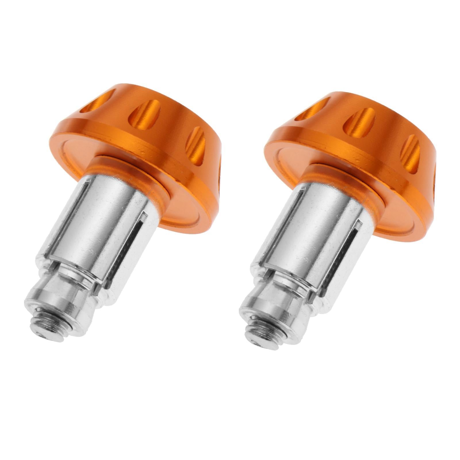 1 Pair Motorcycle Handlebar Grips Bar End Plug Universal Orange