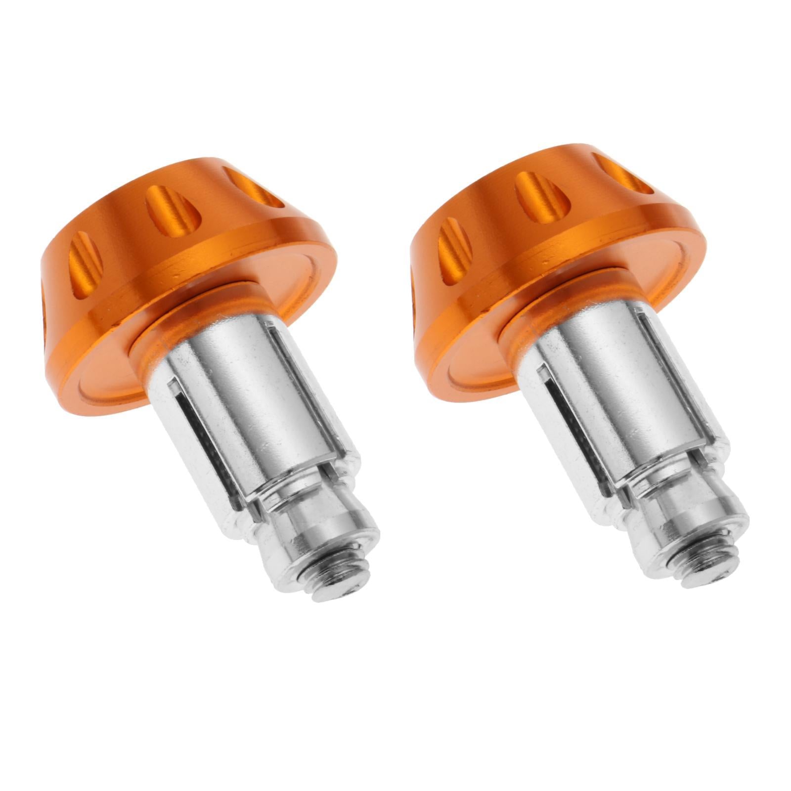 1 Pair Motorcycle Handlebar Grips Bar End Plug Universal Orange