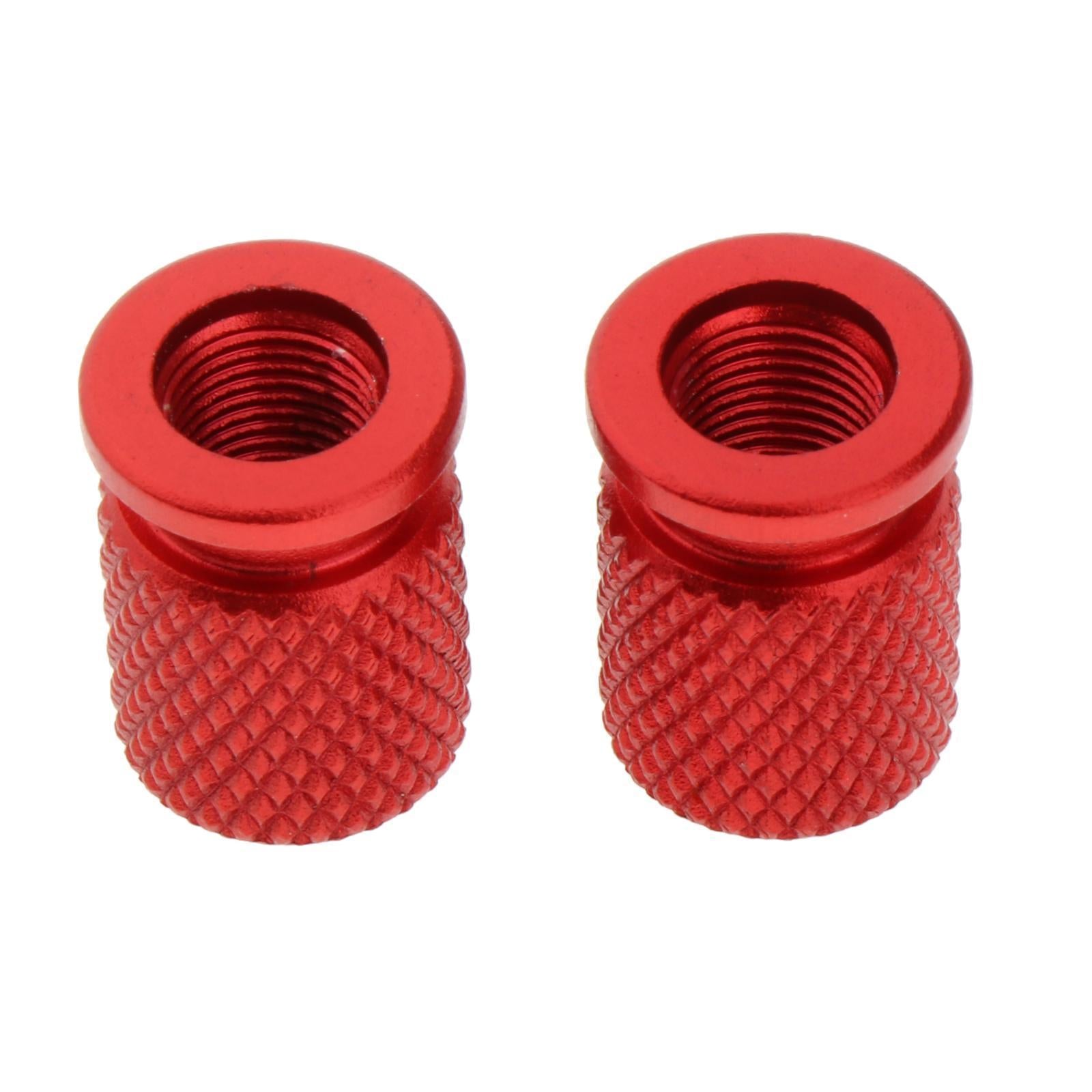 2Pcs Car Motorcycle Round Wheel Tire Stem Valve Caps 19x14mm Red