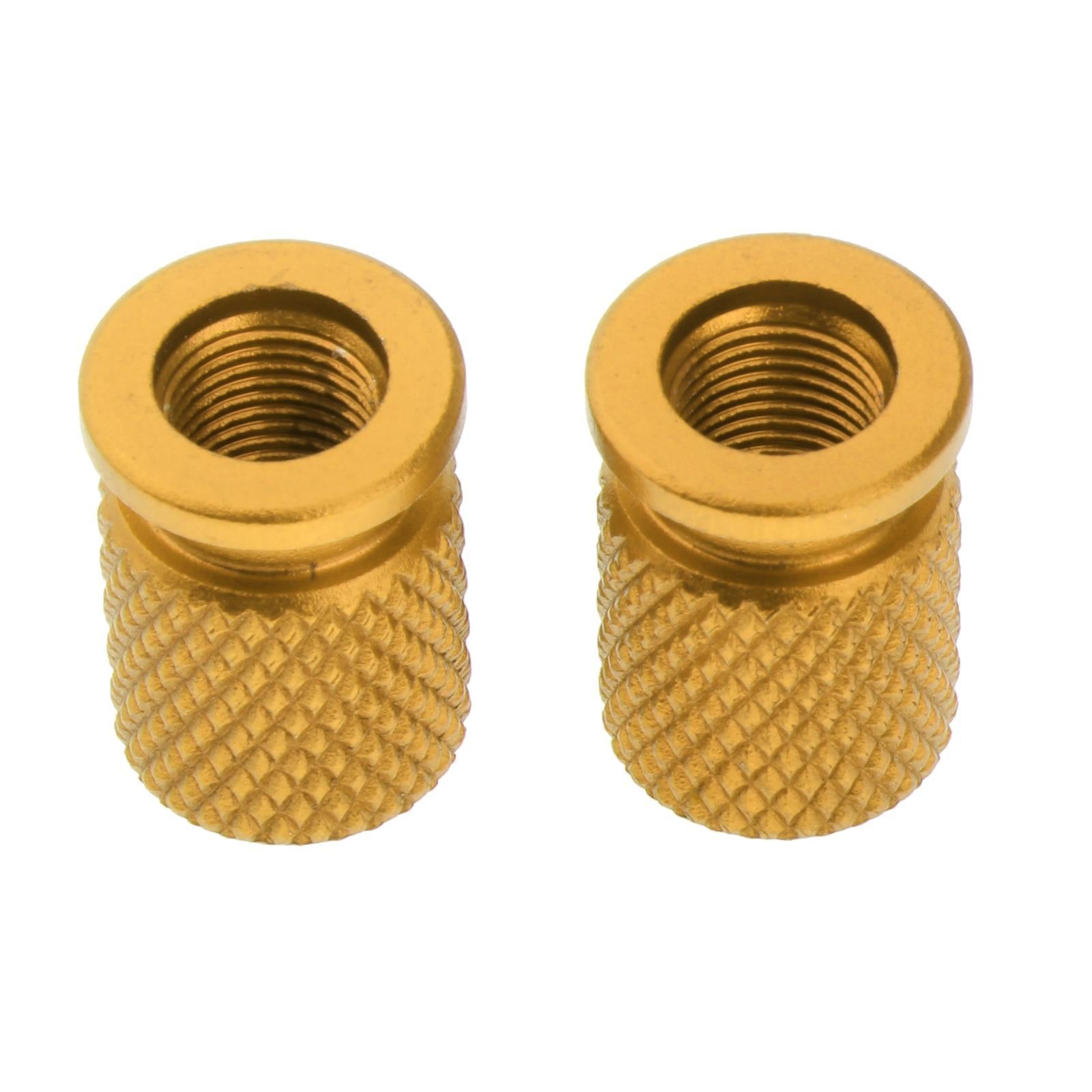 2Pcs Car Motorcycle Round Wheel Tire Stem Valve Caps 19x14mm Golden