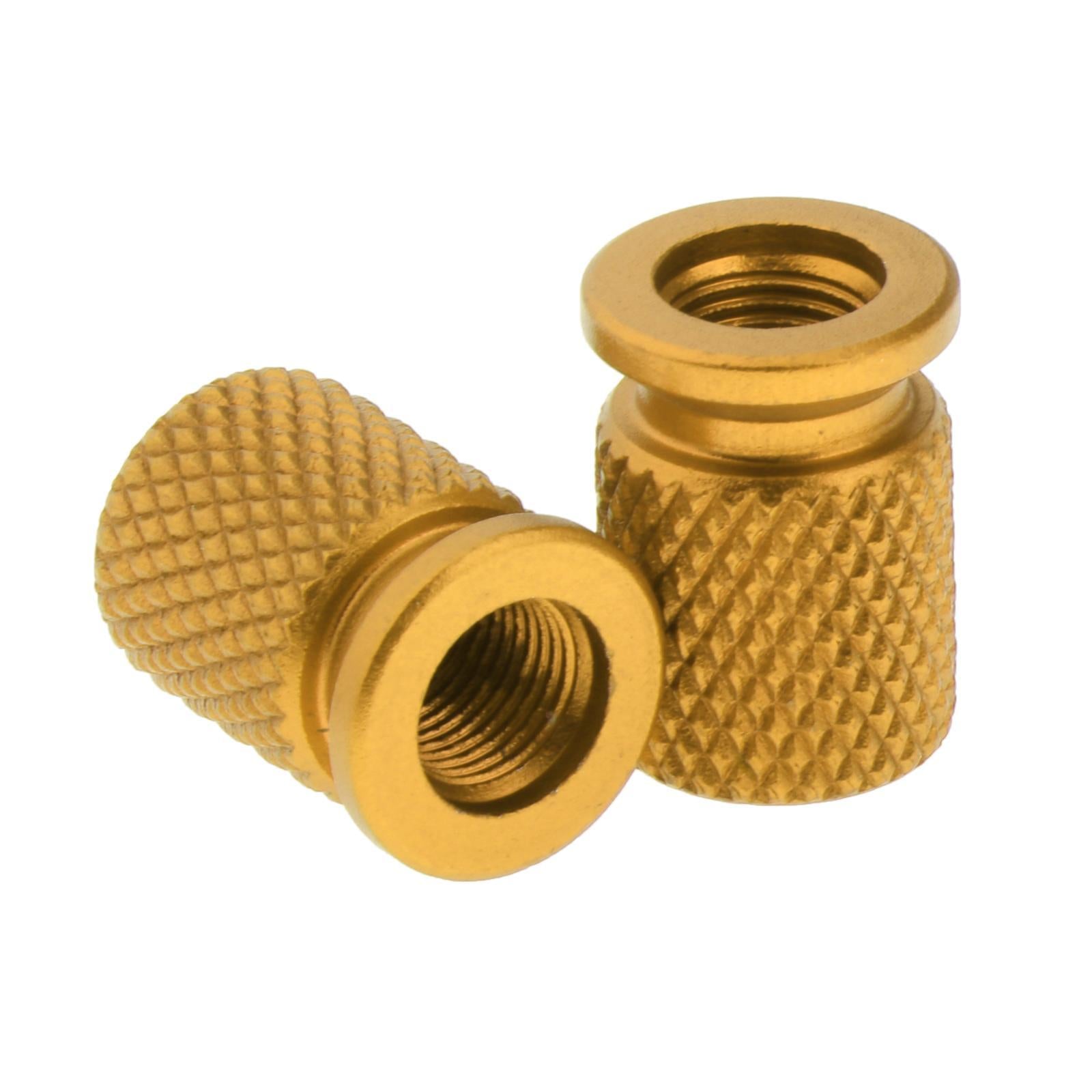 2Pcs Car Motorcycle Round Wheel Tire Stem Valve Caps 19x14mm Golden