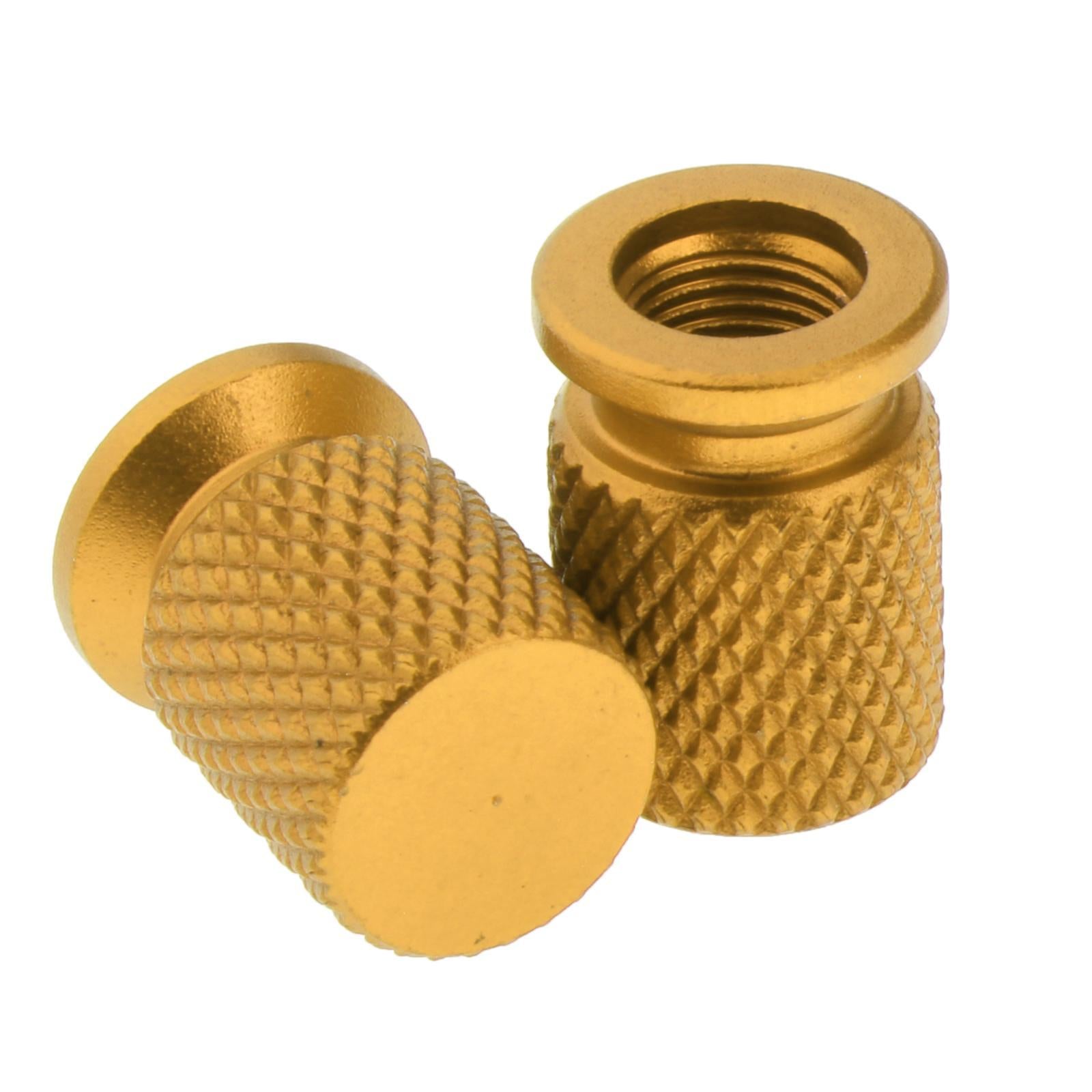 2Pcs Car Motorcycle Round Wheel Tire Stem Valve Caps 19x14mm Golden