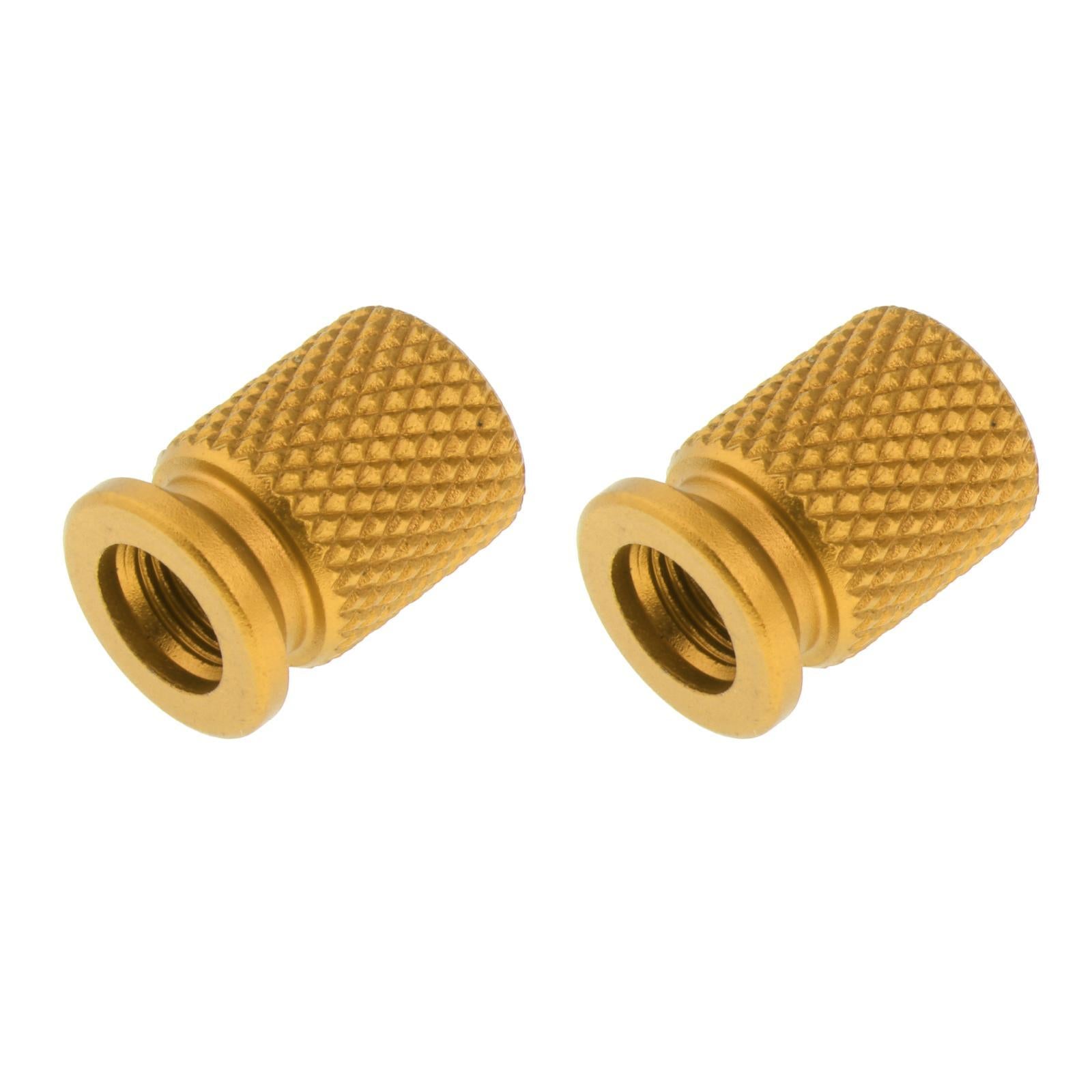 2Pcs Car Motorcycle Round Wheel Tire Stem Valve Caps 19x14mm Golden