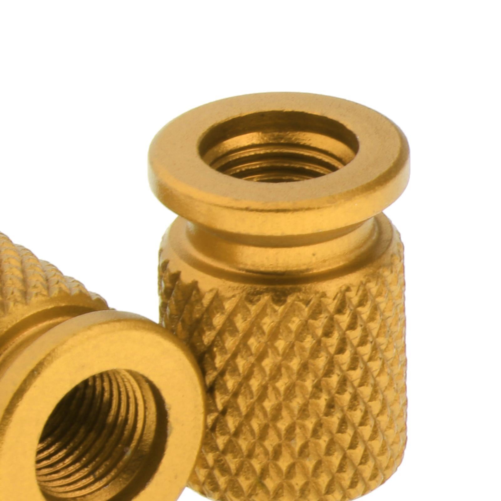 2Pcs Car Motorcycle Round Wheel Tire Stem Valve Caps 19x14mm Golden