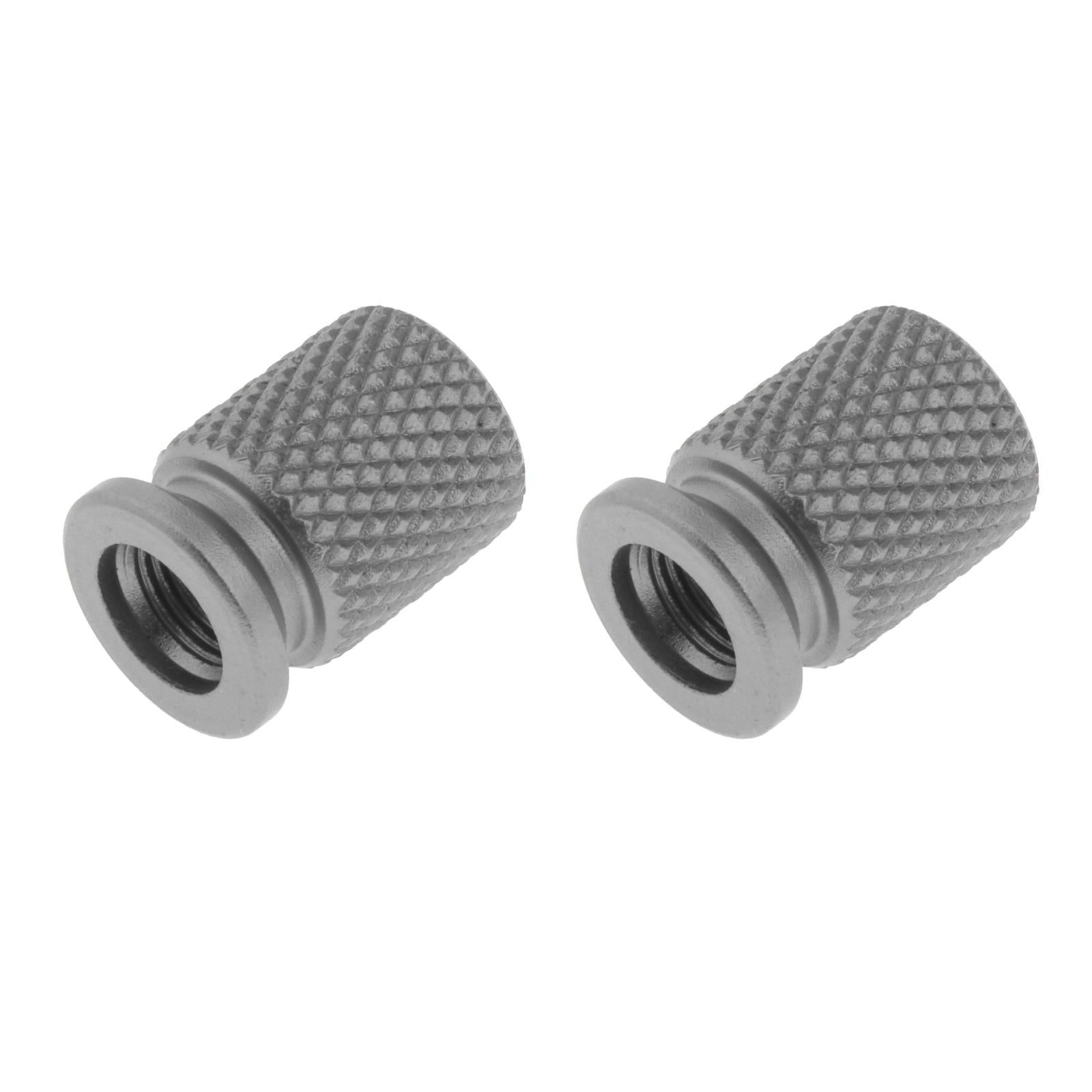 2Pcs Car Motorcycle Round Wheel Tire Stem Valve Caps 19x14mm Silver