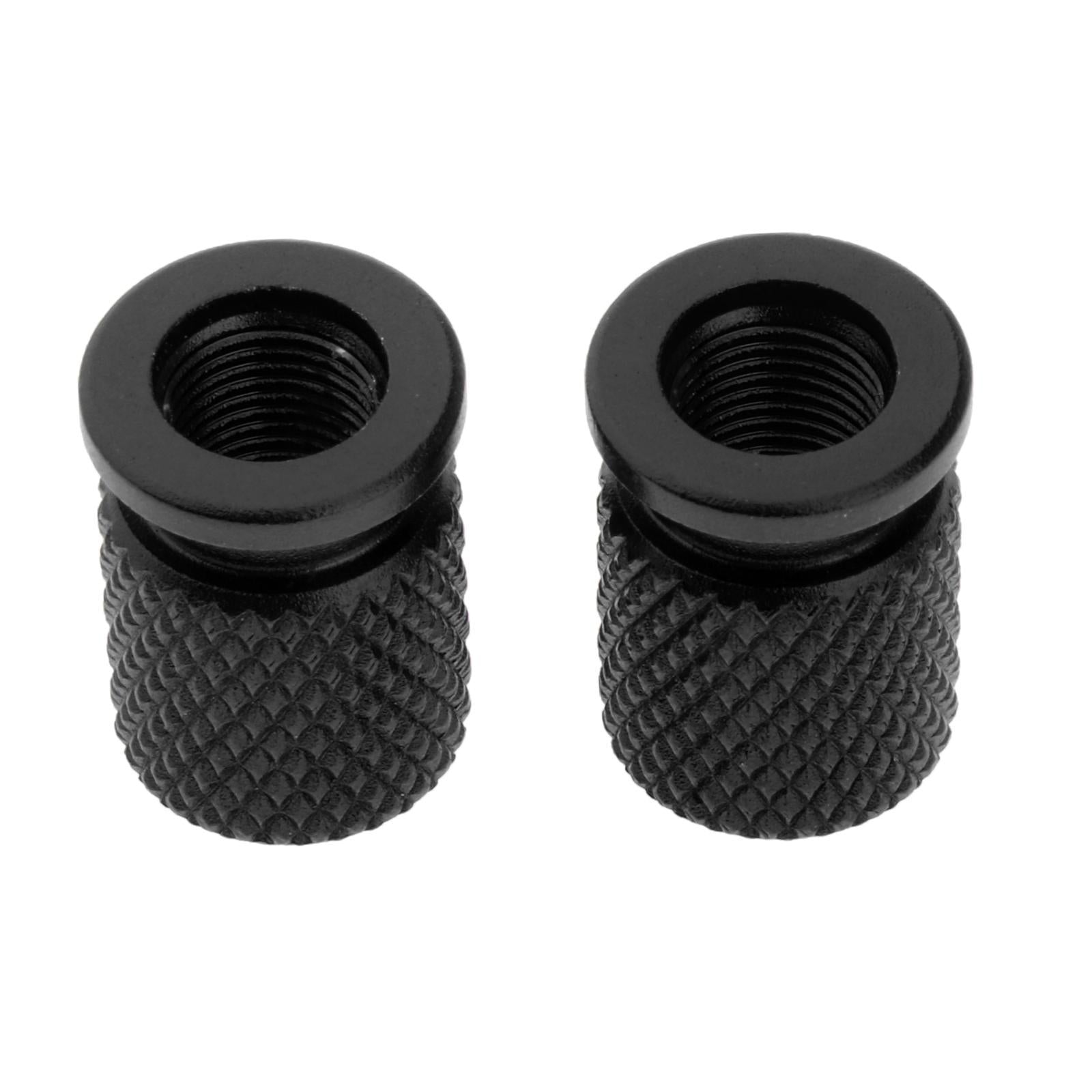 2Pcs Car Motorcycle Round Wheel Tire Stem Valve Caps 19x14mm Black