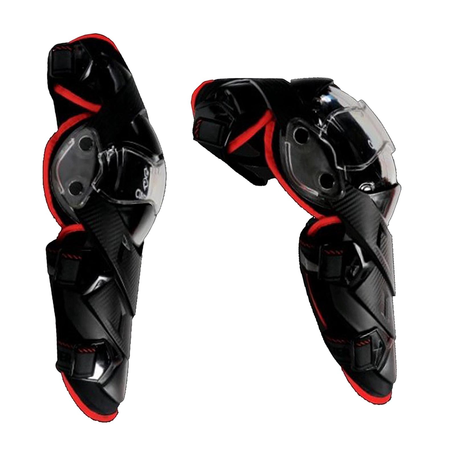 1 Pair Motorbike Knee Pads Armour Gear Motocross Shin Guards Protector Red