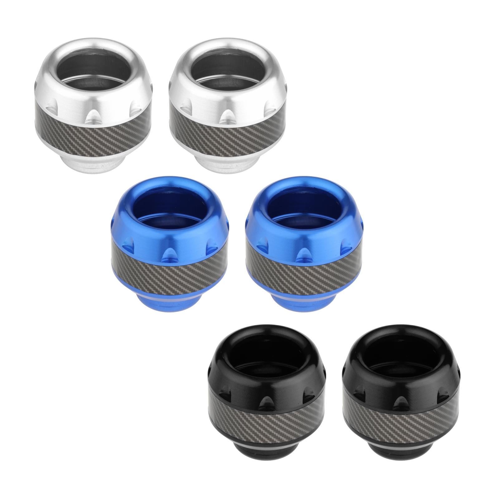 2 Pieces Motorbike Falling Protector Fork Frame Sliders Caps Blue