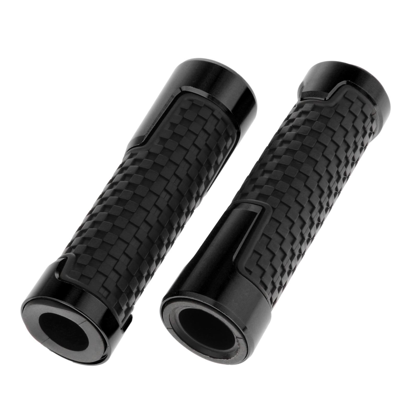 2pcs Non Slip Rubber Bar End Thruster Grip 7/8 Hand Handlebar Grip Black"