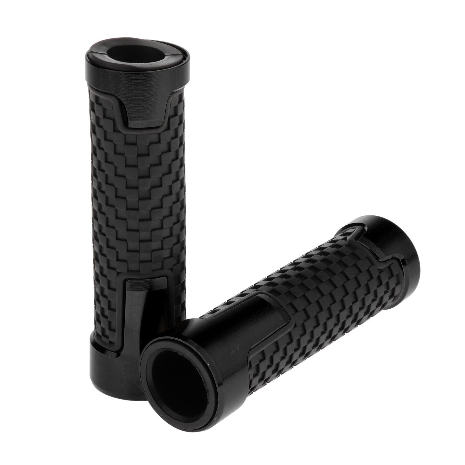 2pcs Non Slip Rubber Bar End Thruster Grip 7/8 Hand Handlebar Grip Black"