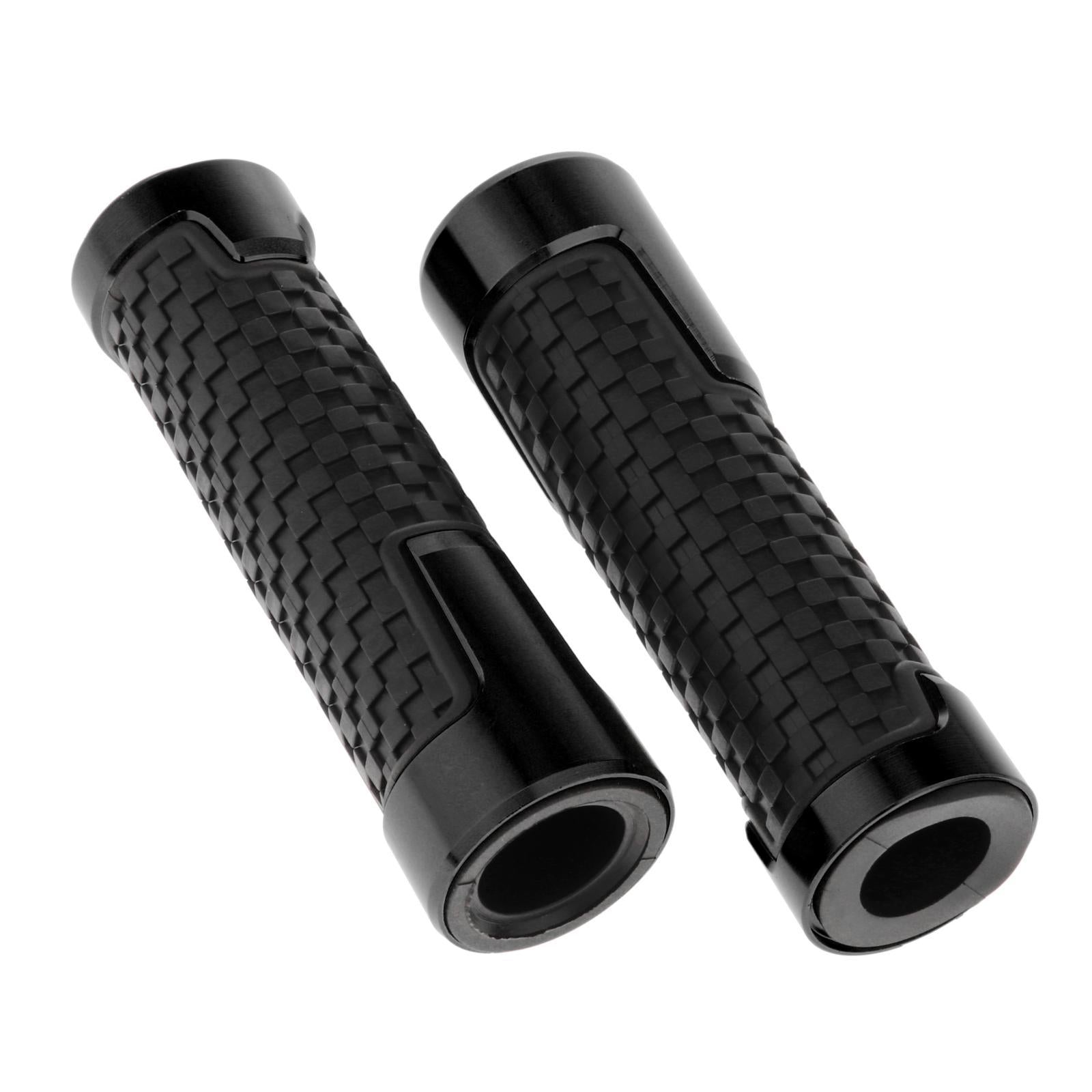 2pcs Non Slip Rubber Bar End Thruster Grip 7/8 Hand Handlebar Grip Black"