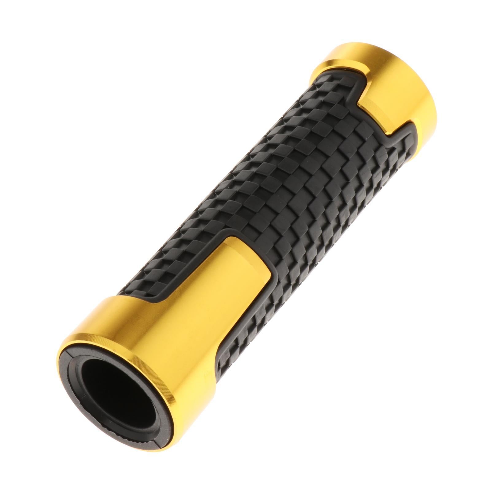 2pcs Non Slip Rubber Bar End Thruster Grip 7/8 Hand Handlebar Grip Golden"