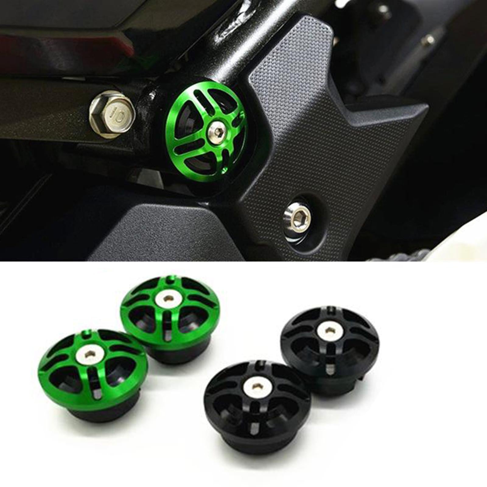 2x Motors Aluminum Alloy Frame Hole Cap Decorative Plug for Ninja400 Black