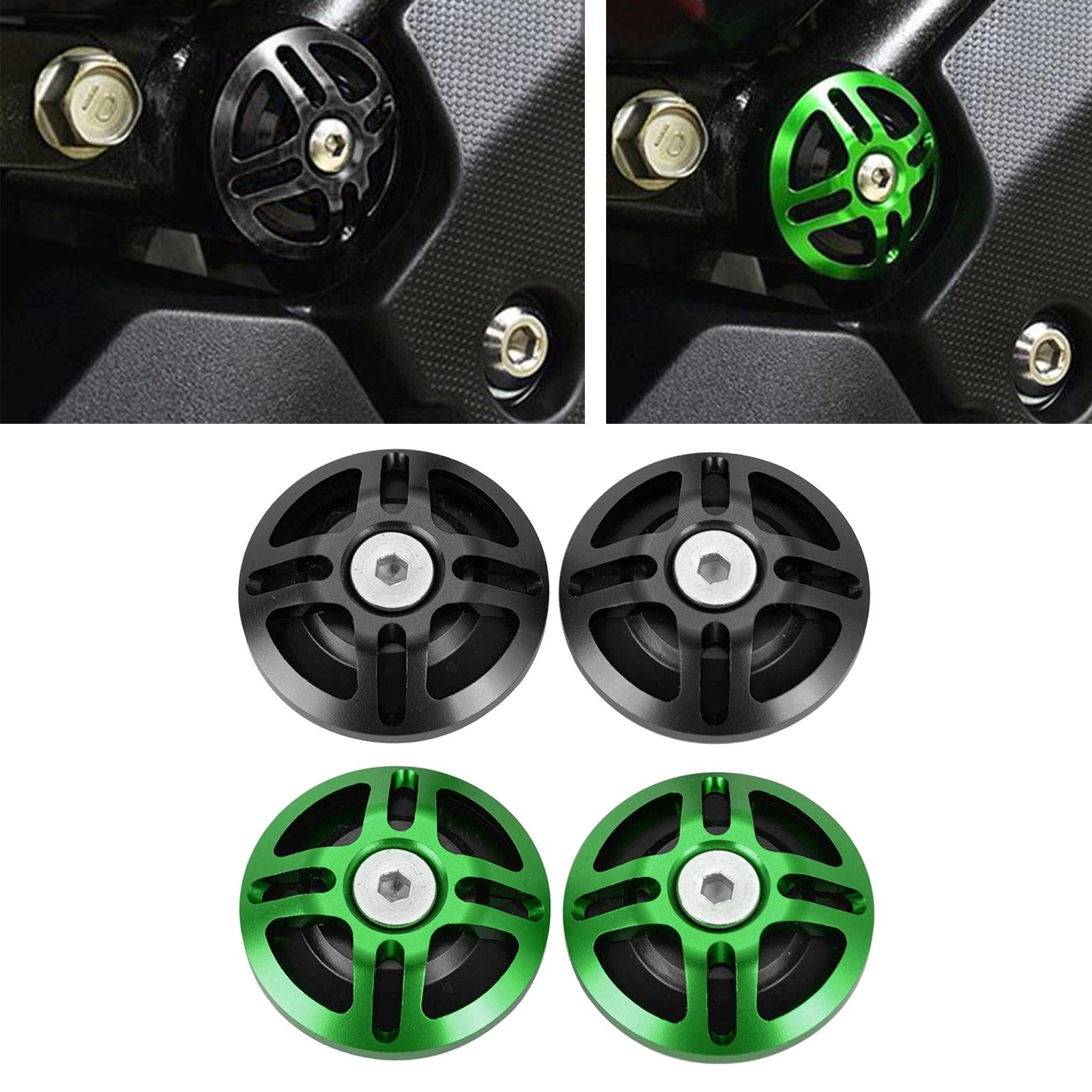 2x Motors Aluminum Alloy Frame Hole Cap Decorative Plug for Ninja400 Black