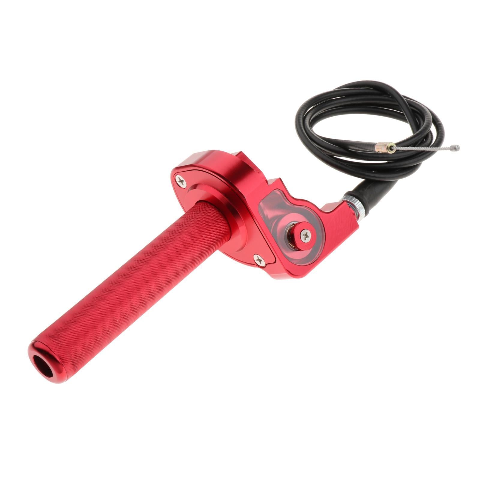 CNC Aluminum 7/8 22mm Throttle Grip and Cable For 50cc-250cc ATV red"