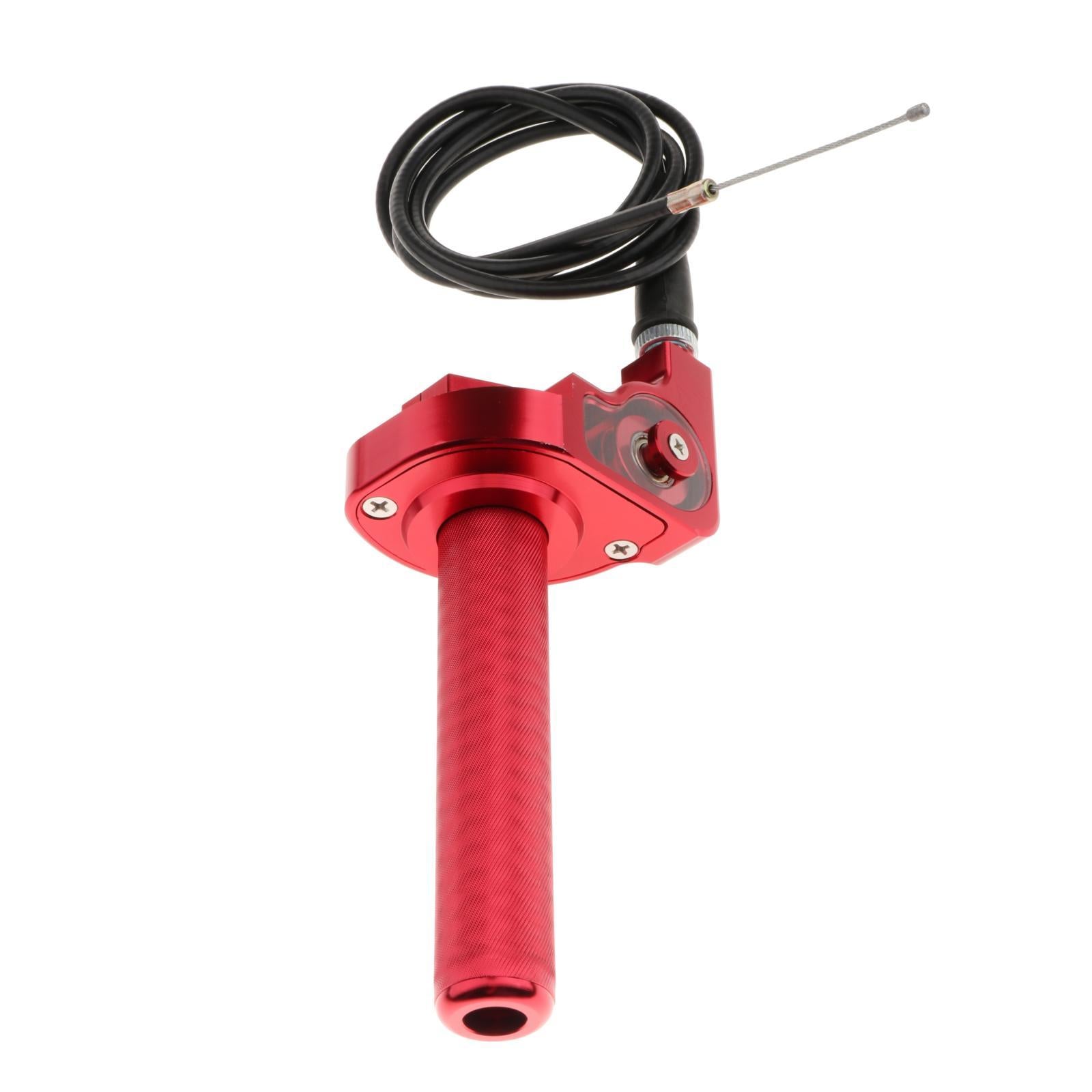 CNC Aluminum 7/8 22mm Throttle Grip and Cable For 50cc-250cc ATV red"